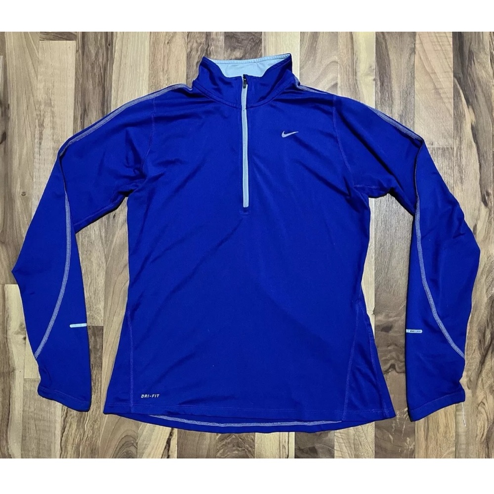 Nike Dri-Fit Element Running 1/4 Zip Long Sleeve Women’s Size Medium - Blue